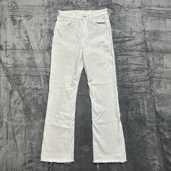 Rag & Bone Nina High Rise Ankle Flare Jeans Women's Size 26 White - Picture 1 of 9